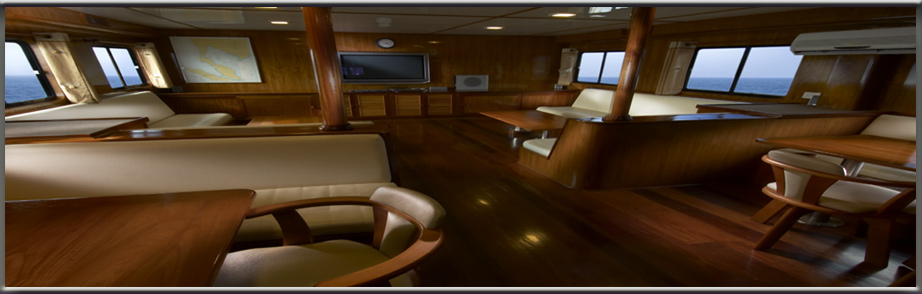 Interior shot, Black Manta scuba liveaboard charter boat
