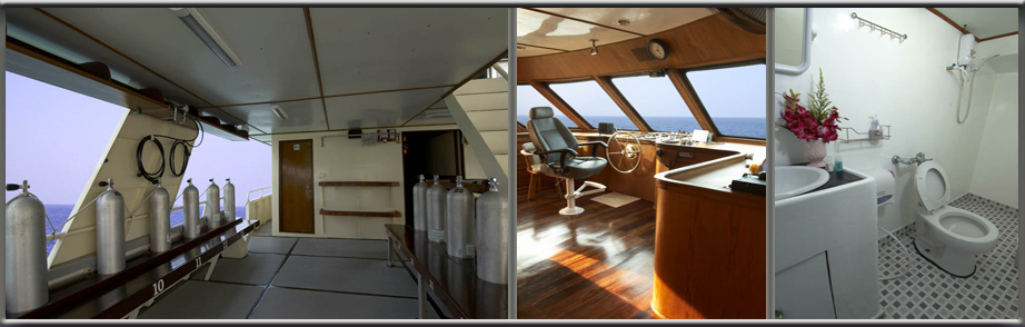 Interior shot, Black Manta Dive Deck Wheelhouse En Suite
