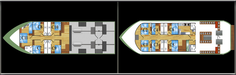 Interior shot Black Manta Mezzanine Deck Lower Decks
