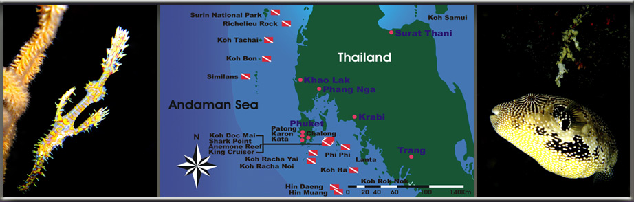 Thailand scuba diving site map